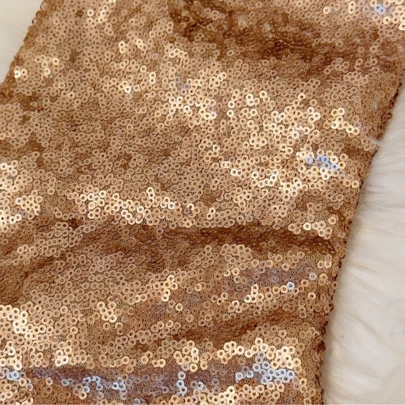Champagne Blush Rose Gold Sequin Christmas Stocking 18” - Picture 4 of 5